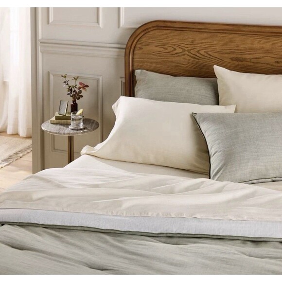 4pc King Woven Sheet Set Tan - Hearth & Hand with Magnolia NEW - Picture 2 of 7